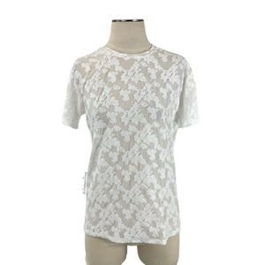Aritzia- Wilfred Sheer Textured White Tee Med